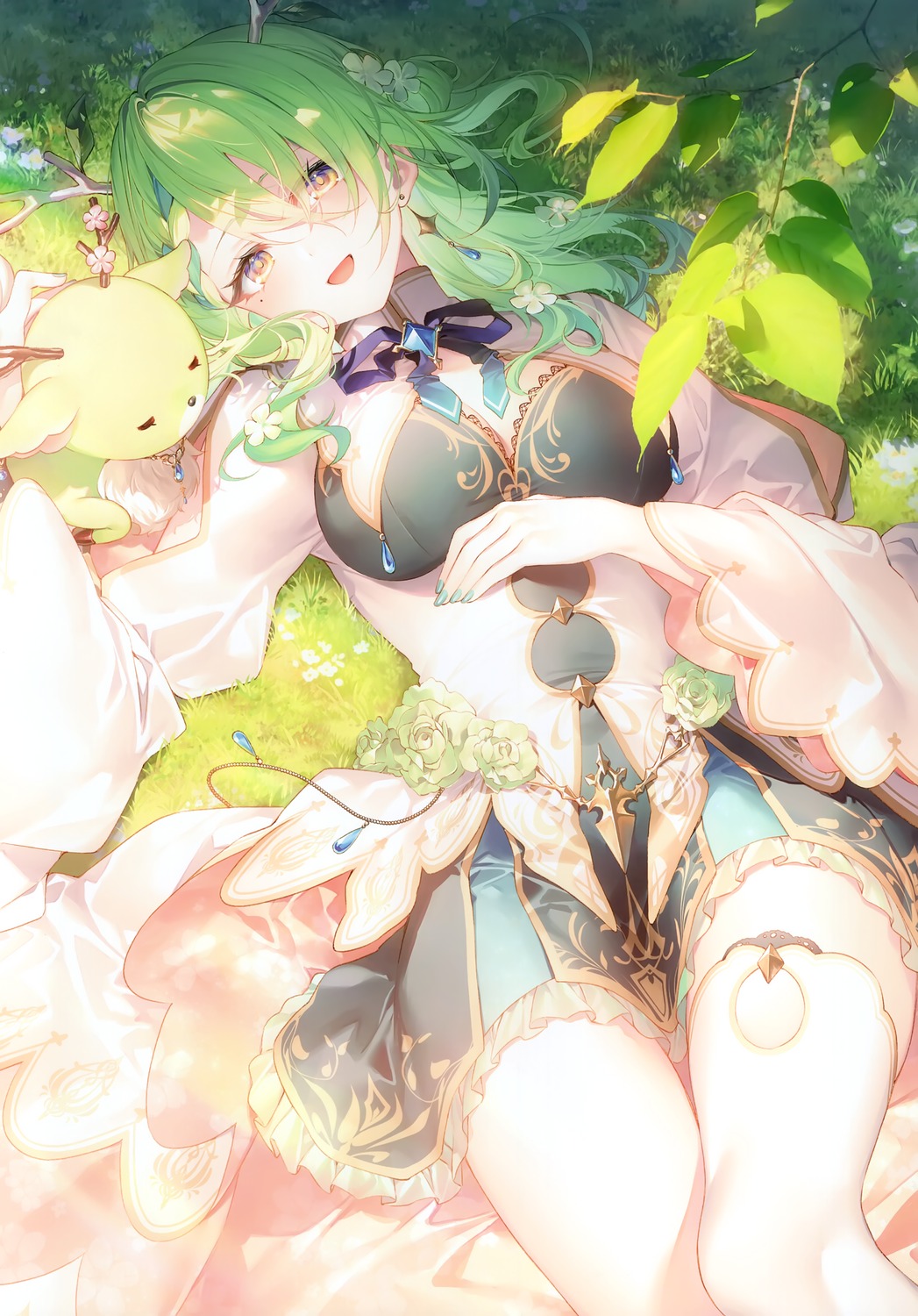 alicesyndrome*, ceres_fauna, dress, hololive, hololive_english, horns, thighhighs, toosaka_asagi