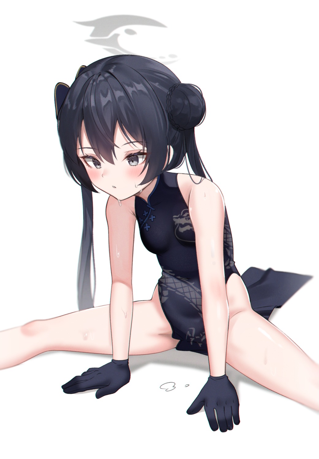 blue_archive, chinadress, gomrang, halo, nopan, ryuuge_kisaki