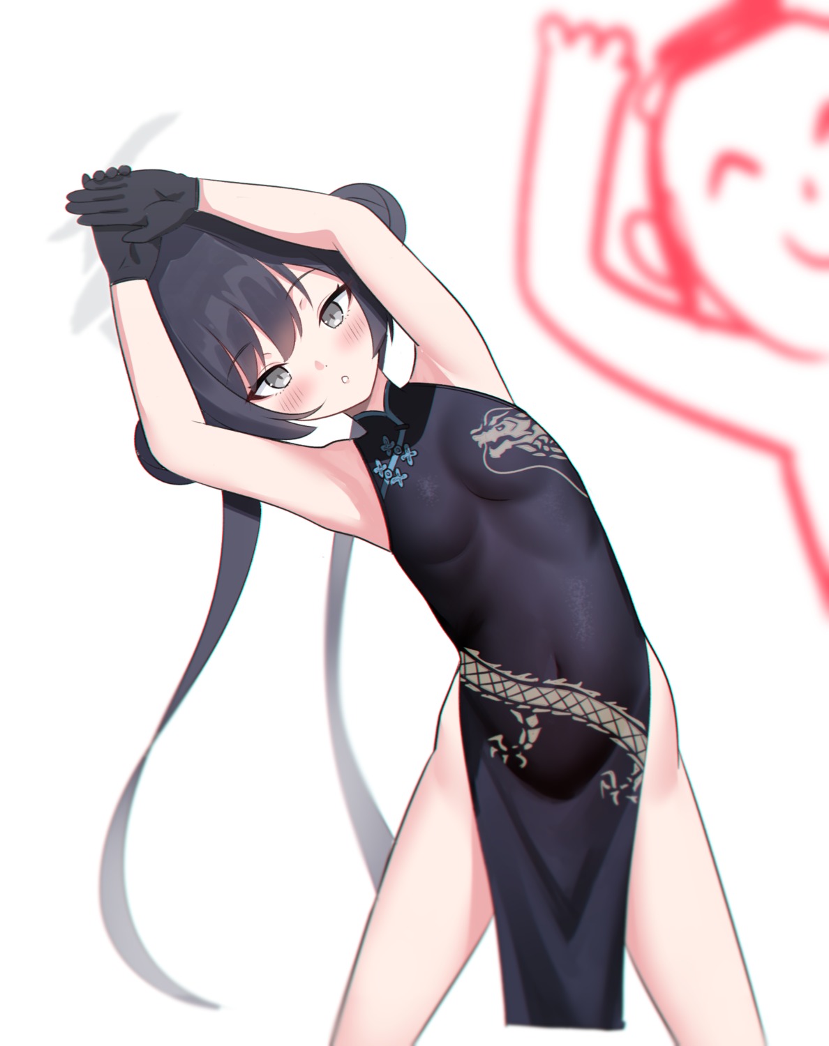 blue_archive, chinadress, gomrang, halo, nopan, ryuuge_kisaki