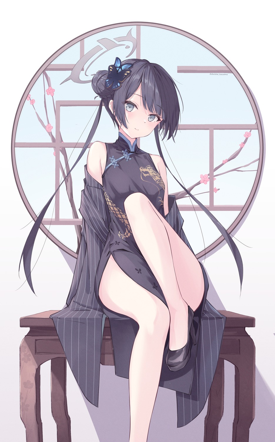 blue_archive, chinadress, daidai_(daidai826), halo, ryuuge_kisaki
