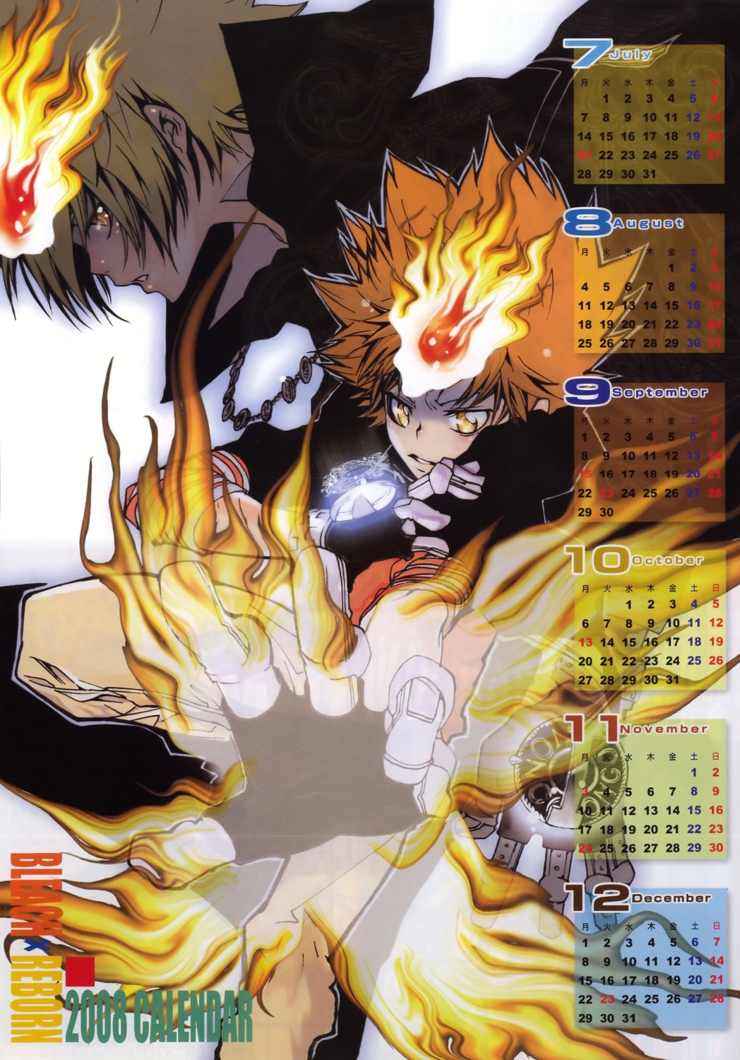 amano_akira, bleed_through, calendar, giotto, katekyo_hitman_reborn!, male, sawada_tsunayoshi, screening