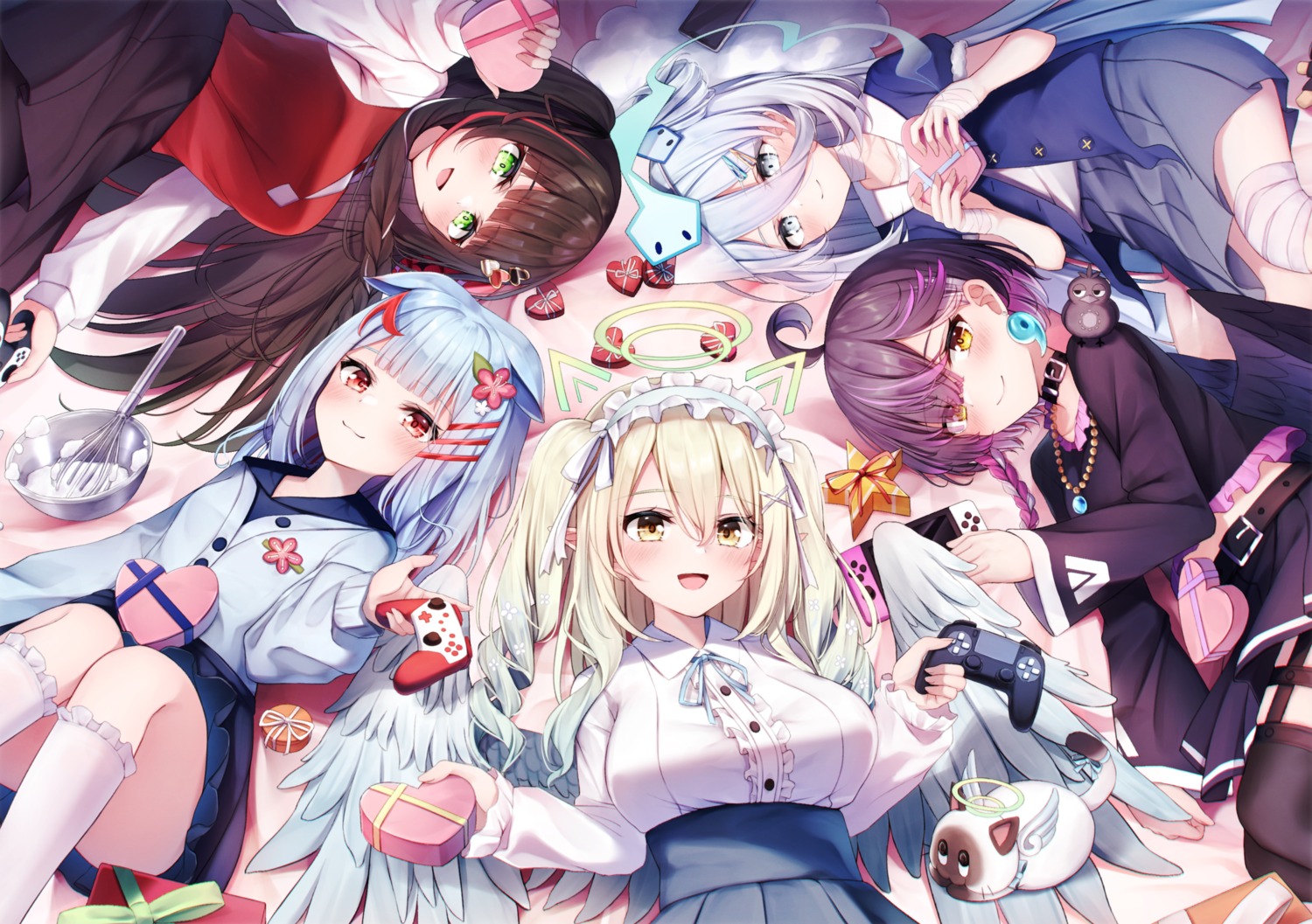 angel, animal_ears, bandages, cropped, garter, komai_ume, louise_priere, nanase_eru