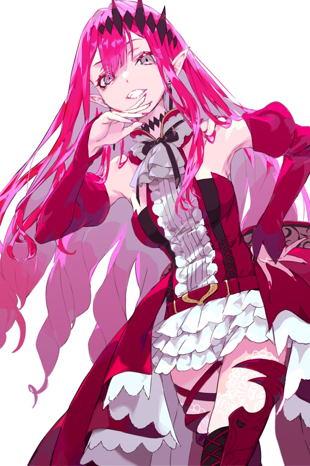 baobhan_sith_(fate), fate/grand_order, garter, haimura_kiyotaka, pointy_ears, thighhighs