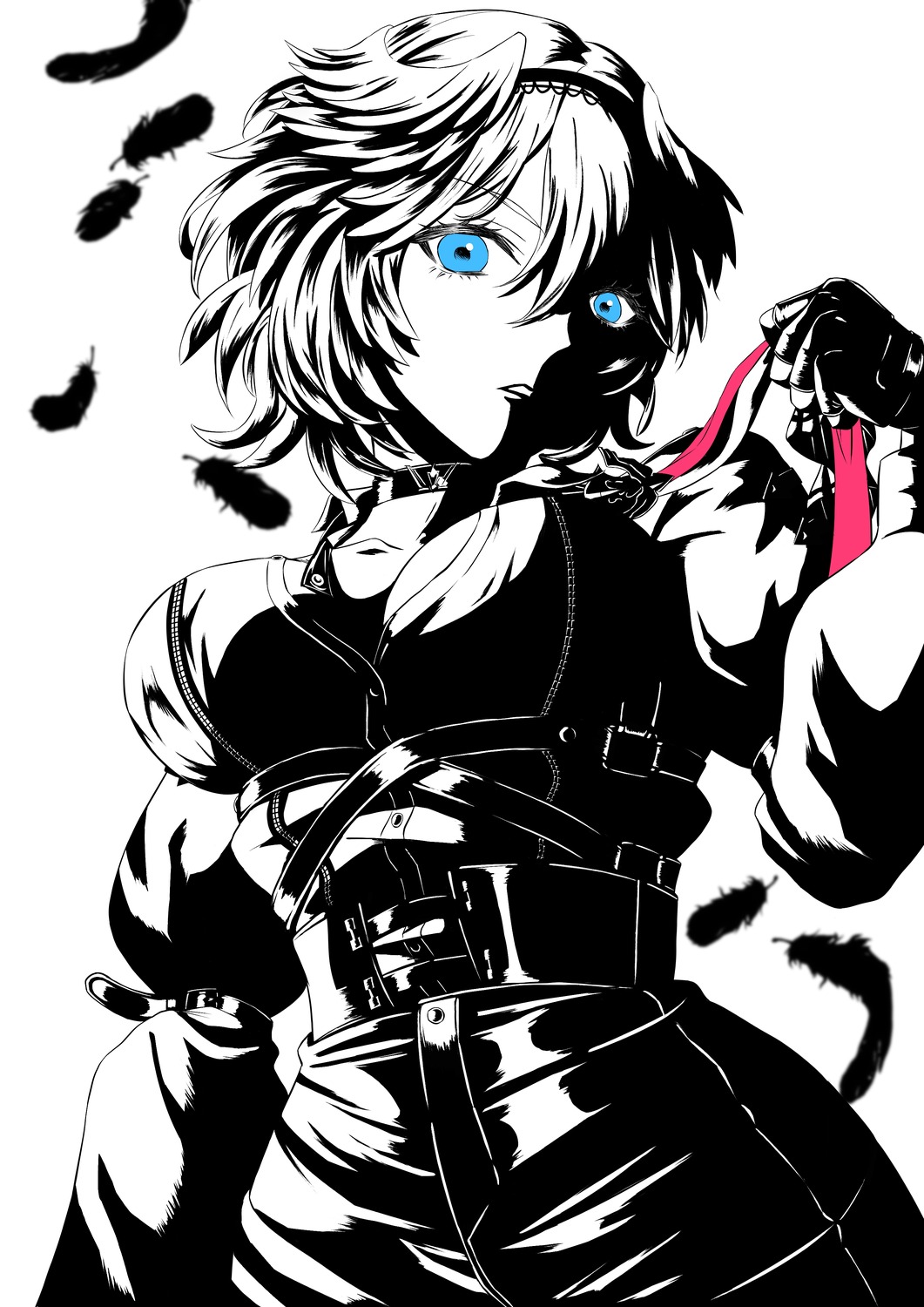 hololive, mary_is_mine, monochrome, takane_lui, uniform, wings