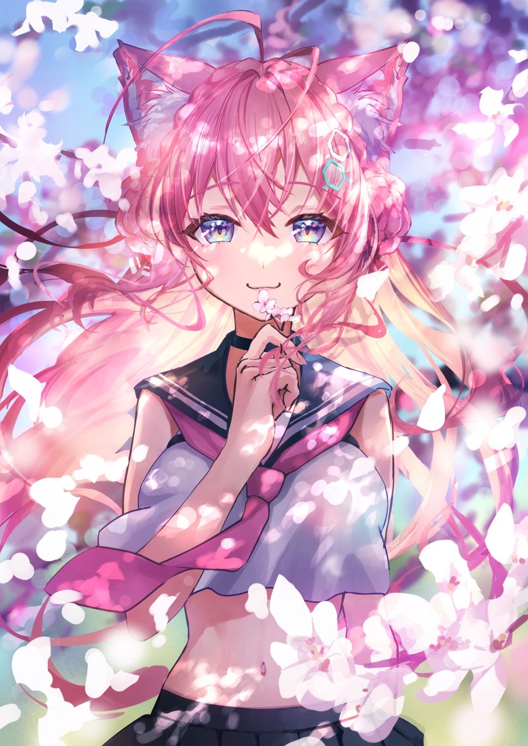 animal_ears, hakui_koyori, hololive, misekiss, seifuku