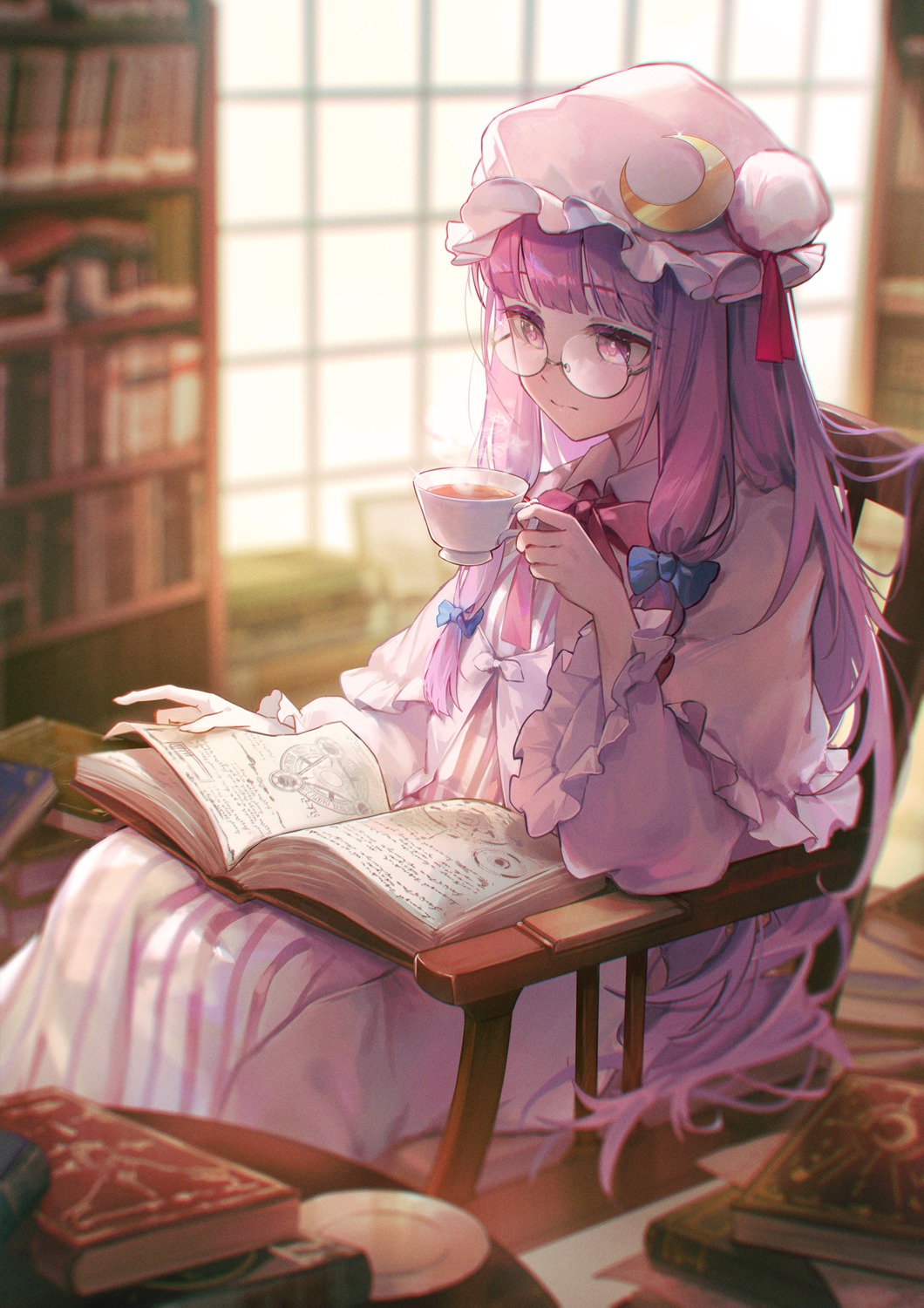 dress, kyusoukyu, megane, patchouli_knowledge, touhou