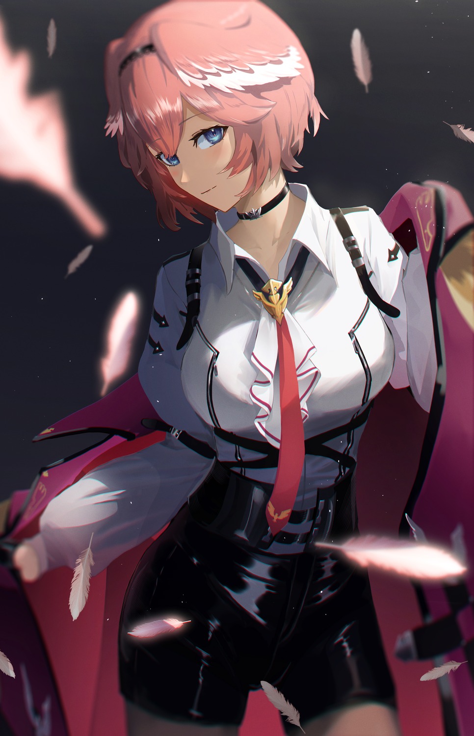 0gen3_illust, hololive, pantyhose, takane_lui, uniform, wings