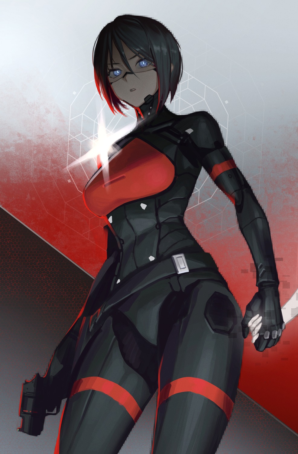 bodysuit, elster, guihuo_inferno, gun, mecha_musume, signalis