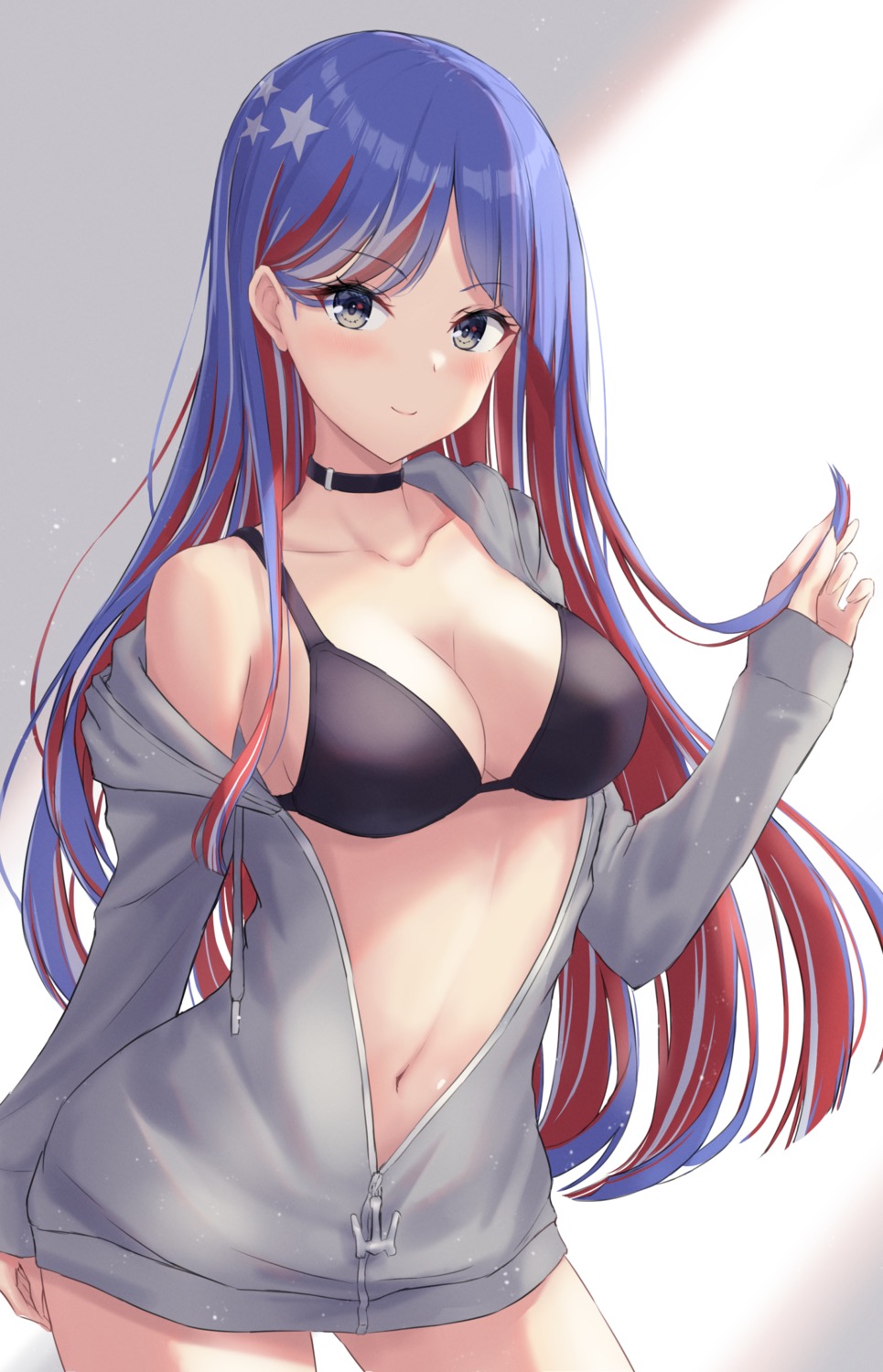bikini_top, kantai_collection, monoku, open_shirt, south_dakota_(kancolle), swimsuits