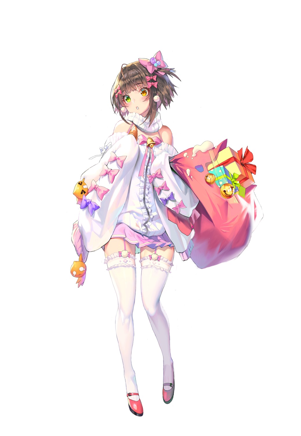 2v_(joyeong), destiny_child, heterochromia, stockings, thighhighs