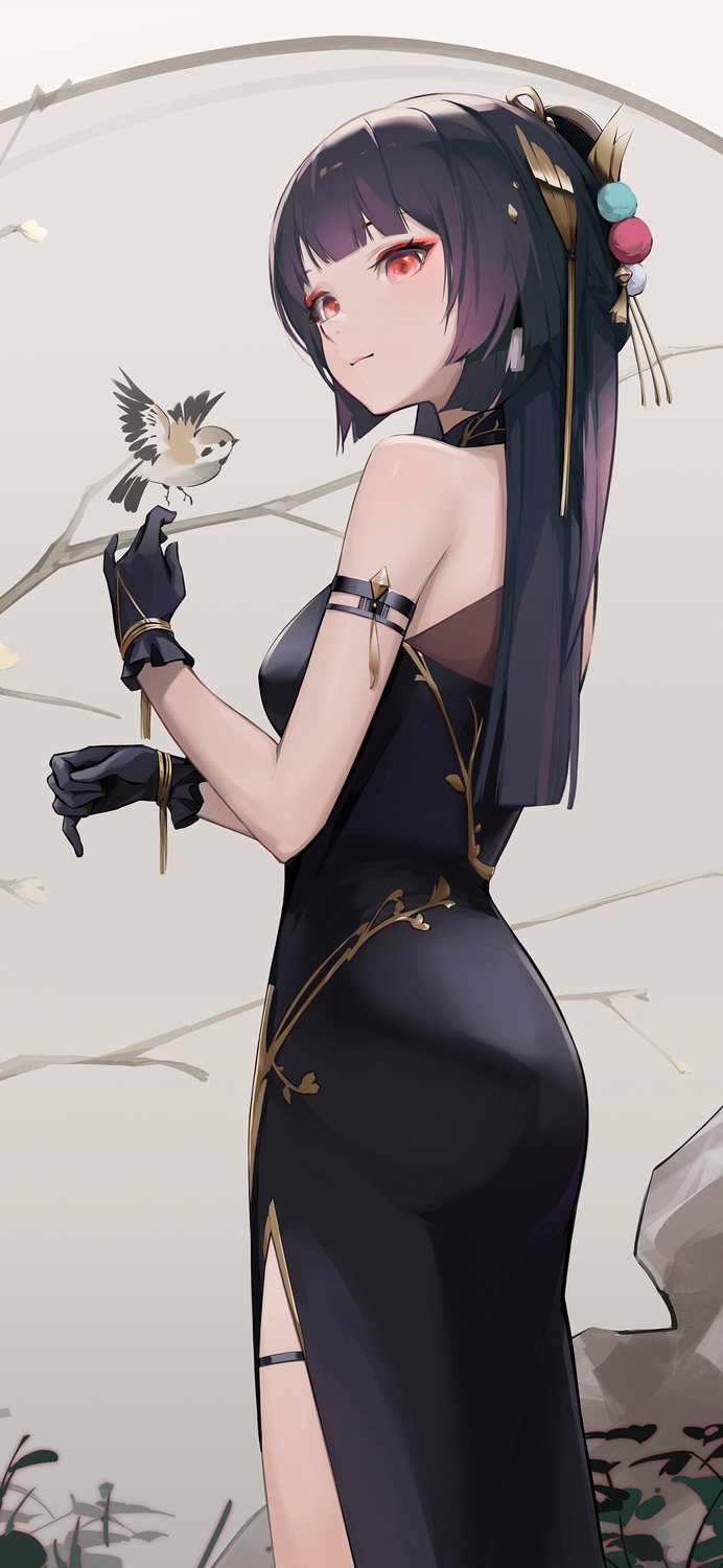 ass, chinadress, garter, genshin_impact, heitian_keji, yun_jin