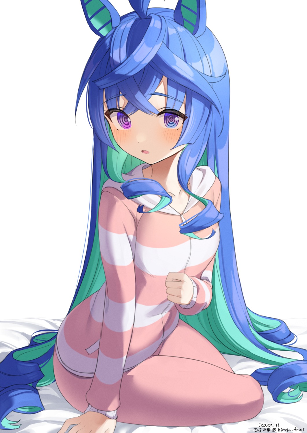 animal_ears, heterochromia, hirota_fruit, pajama, twin_turbo_(umamusume), uma_musume_pretty_derby