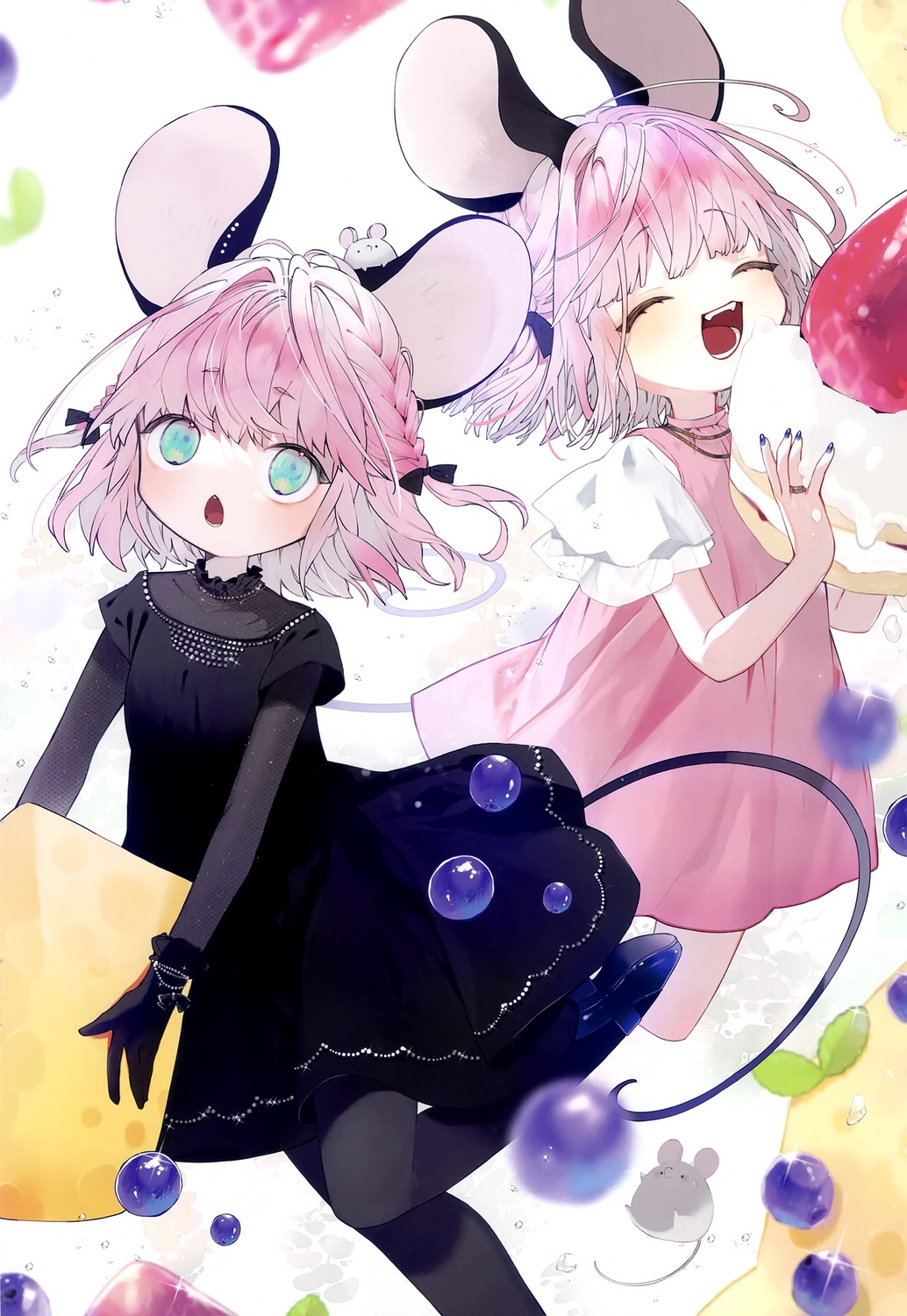 animal_ears, dress, komeko_meko, meroremo, pantyhose, tail