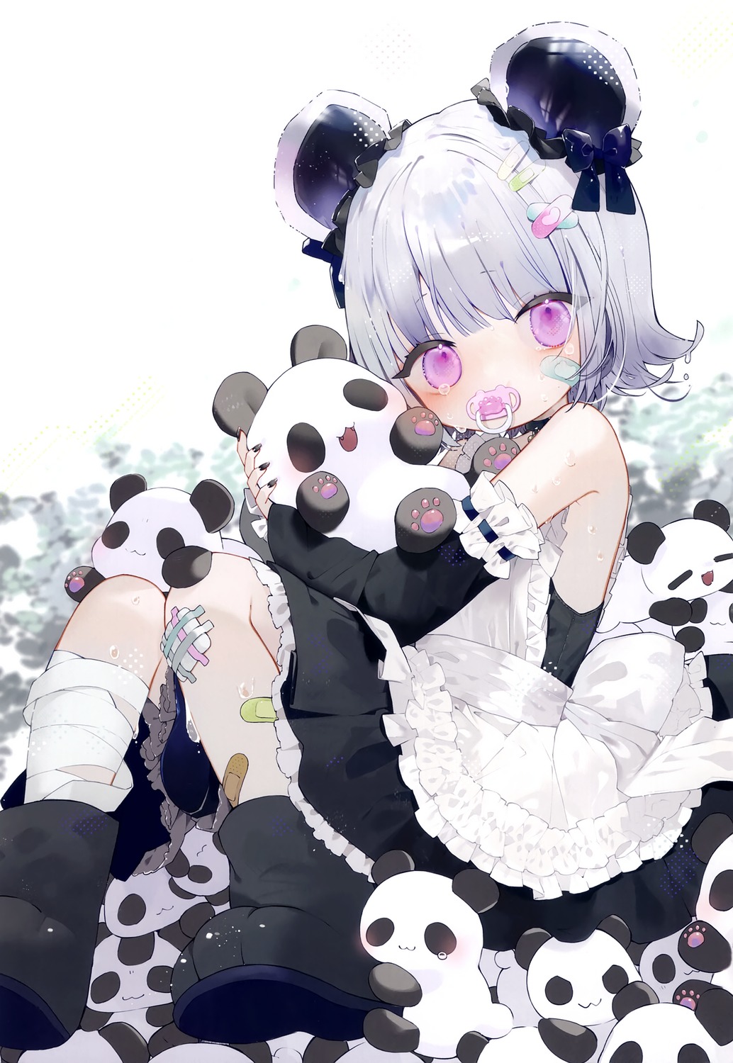 animal_ears, bandaid, komeko_meko, maid, meroremo