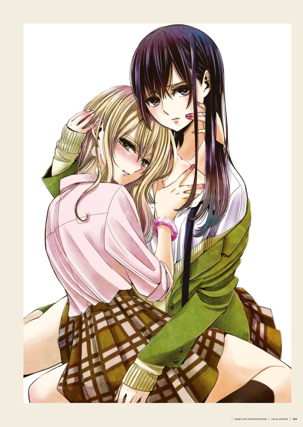 aihara_mei, aihara_yuzu_(citrus), ass, citrus_(manga), saburouta, seifuku, sweater, yuri