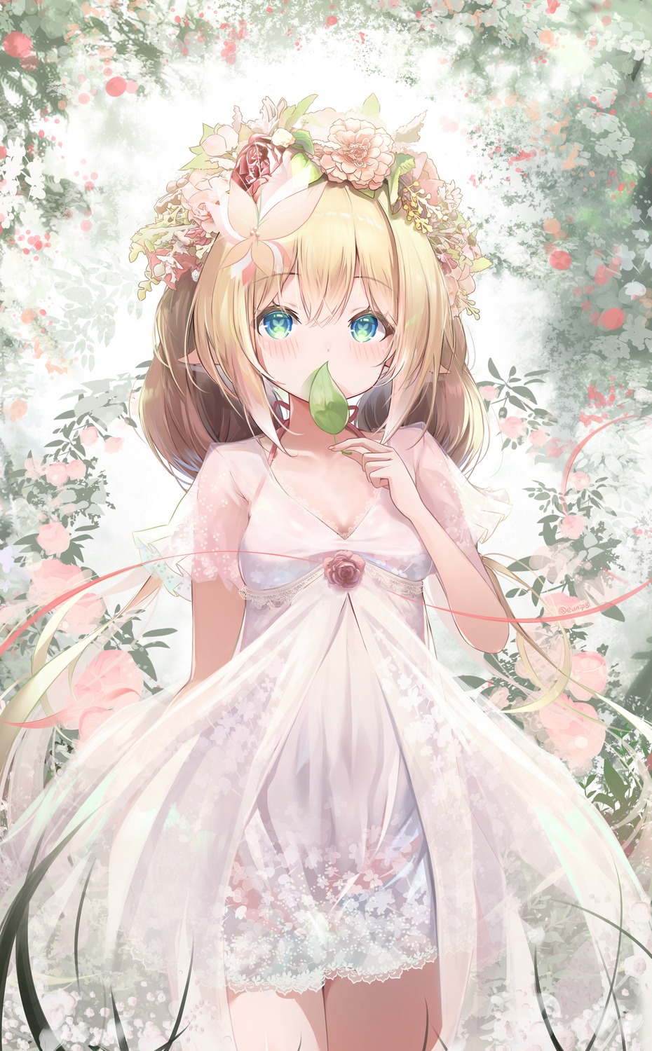 dress, eunip, pointy_ears, see_through, summer_dress