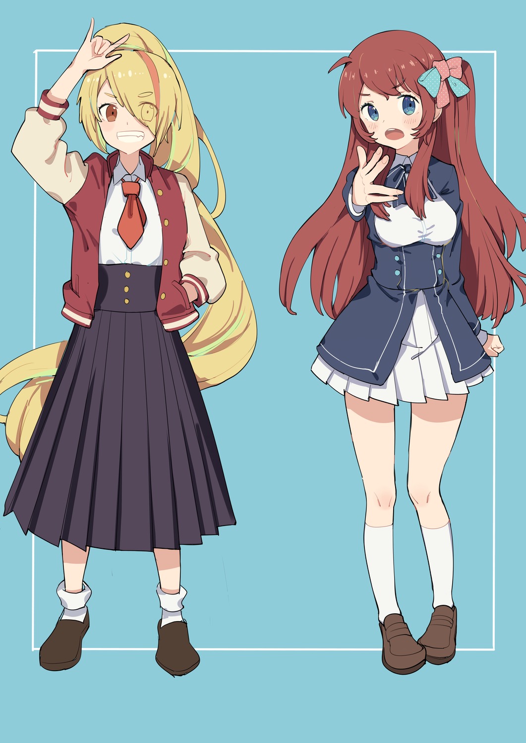 523, minamoto_sakura, nikaido_saki, seifuku, zombieland_saga