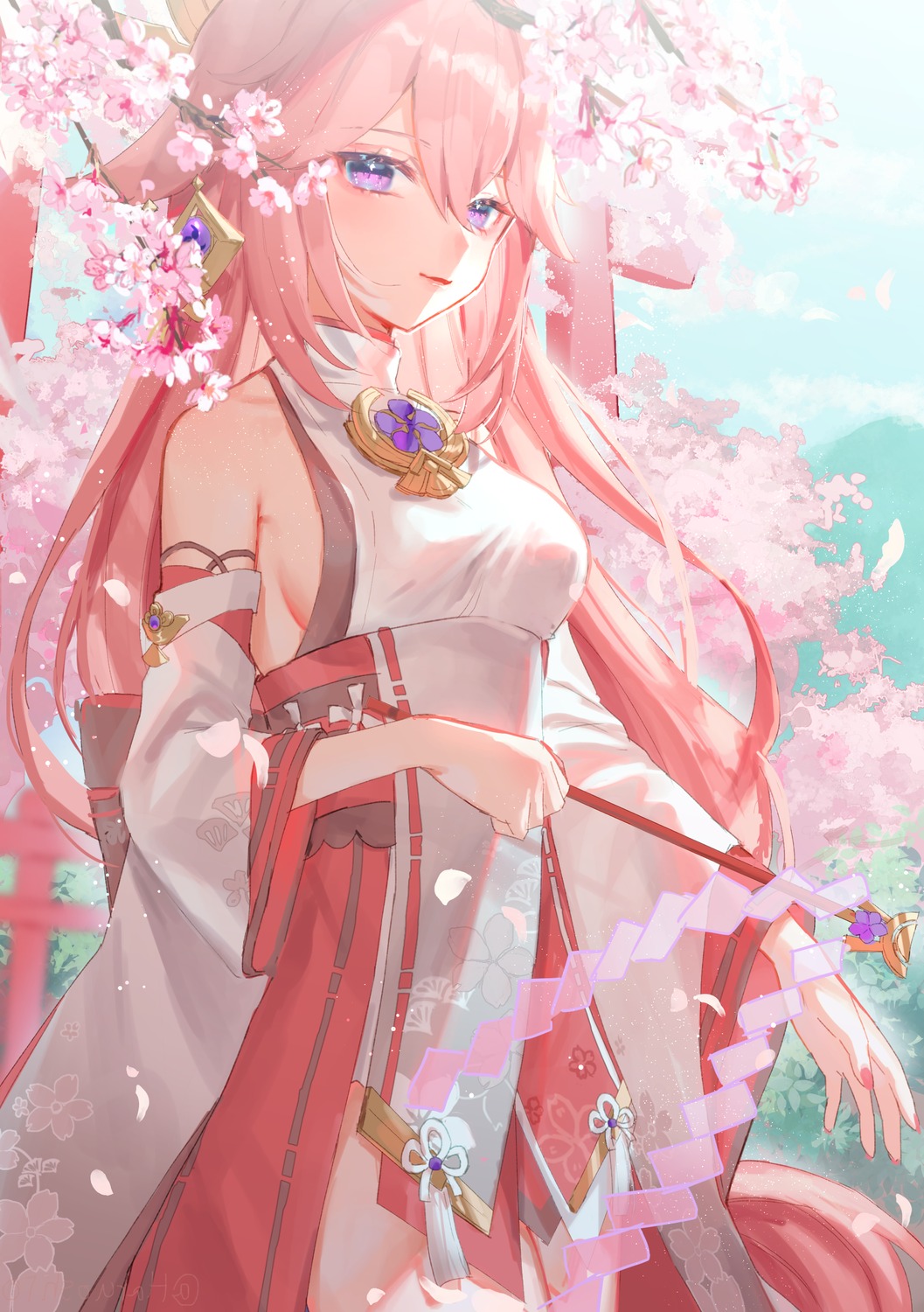 animal_ears, genshin_impact, harushio, japanese_clothes, kitsune, yae_miko
