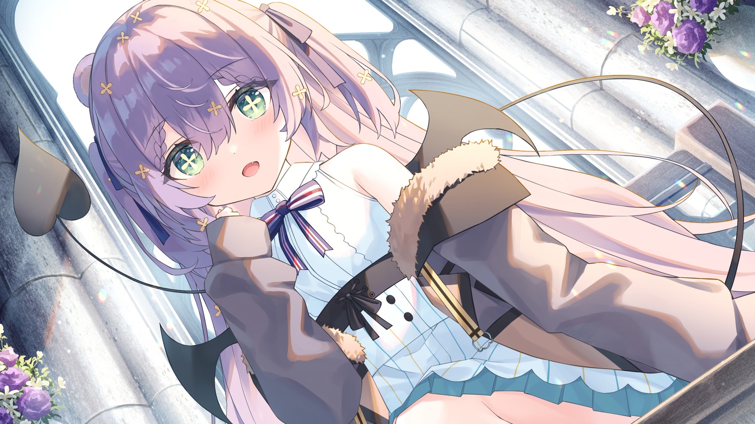 animal_ears, la_peche_party, satsuki_yukimi, shizuki_tsumiki, tail, wallpaper, wings