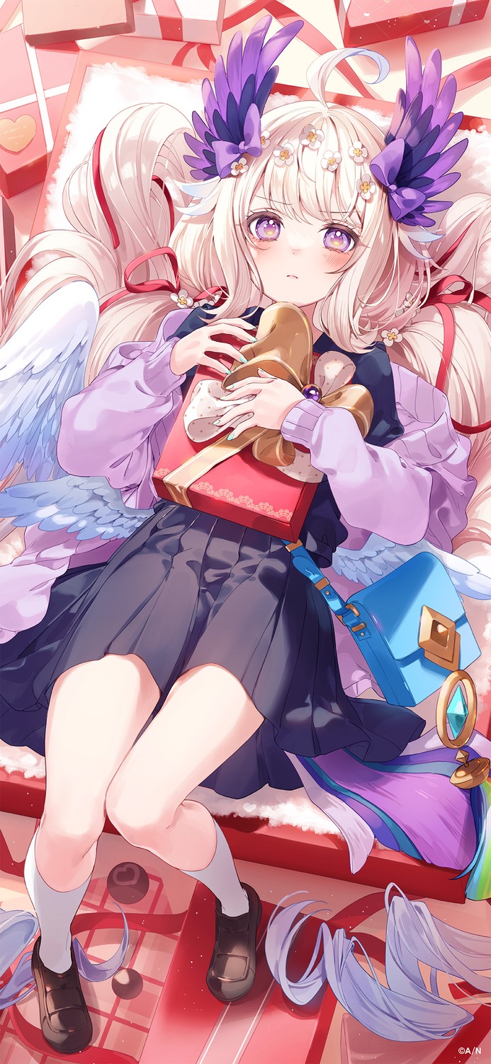 a20_(atsumaru), enna_alouette, nijisanji, nijisanji_en, seifuku, sweater, valentine, wings