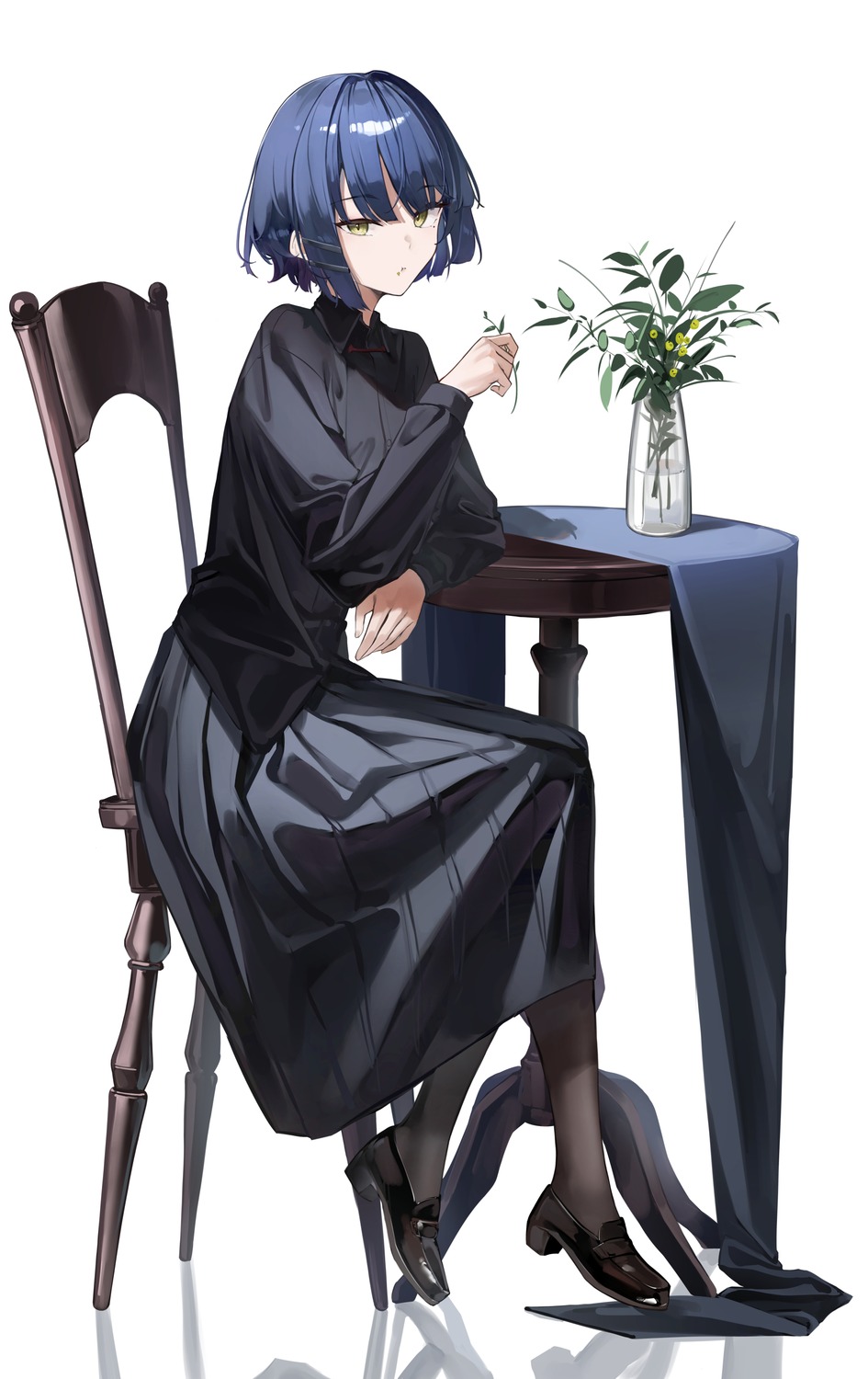 7gao, bocchi_the_rock!, dress_shirt, heels, yamada_ryou