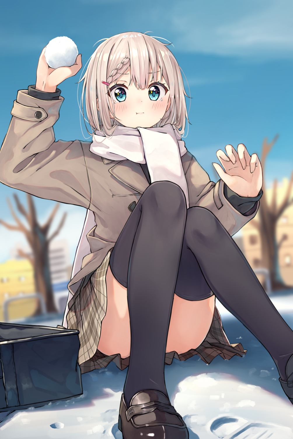 enuni, seifuku, skirt_lift, thighhighs