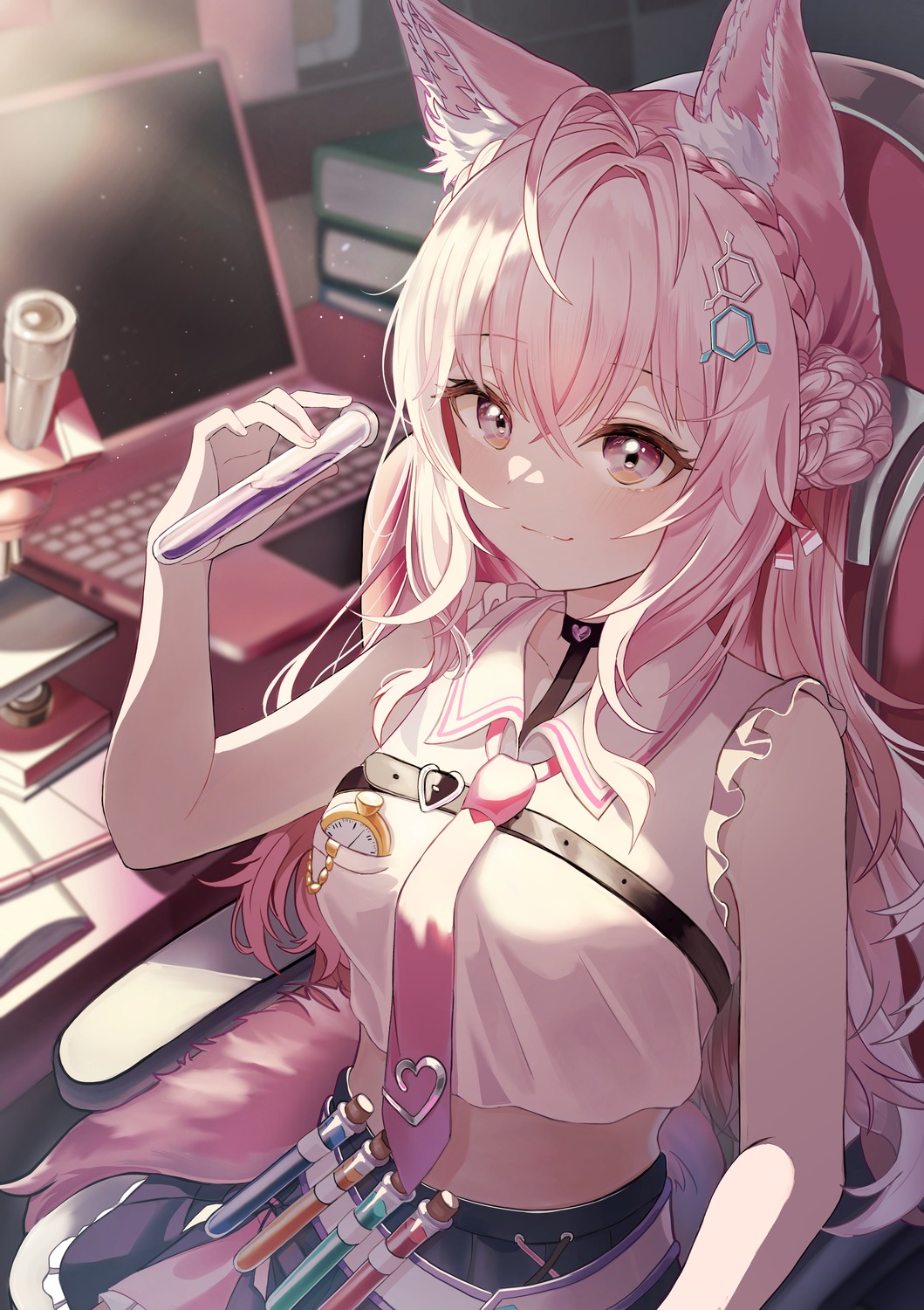 animal_ears, hakui_koyori, hololive, kinyouny, tail