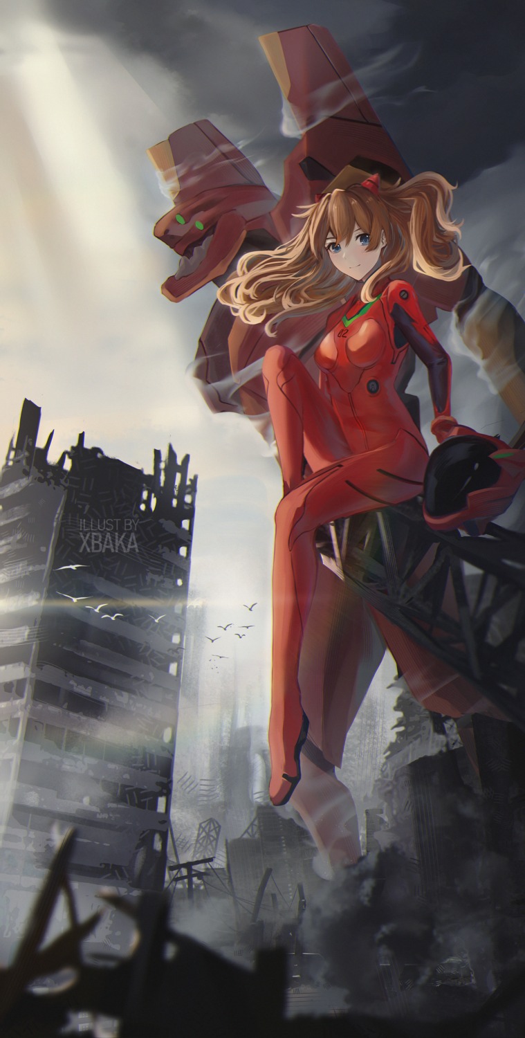 bodysuit, eva_02, mecha, neon_genesis_evangelion, souryuu_asuka_langley, xbaka