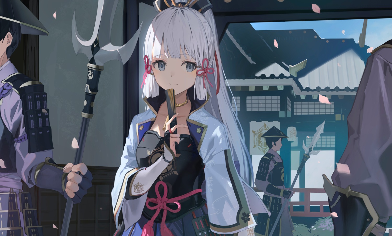 armor, genshin_impact, japanese_clothes, kamisato_ayaka, motto_(night_wear), weapon