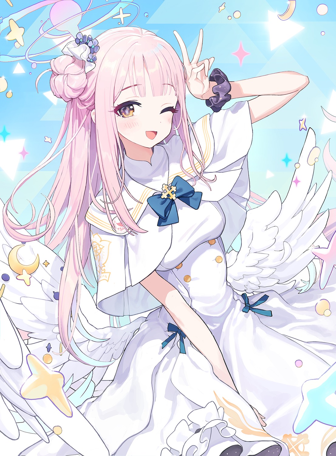 angel, blue_archive, dress, misono_mika, punc_p, wings