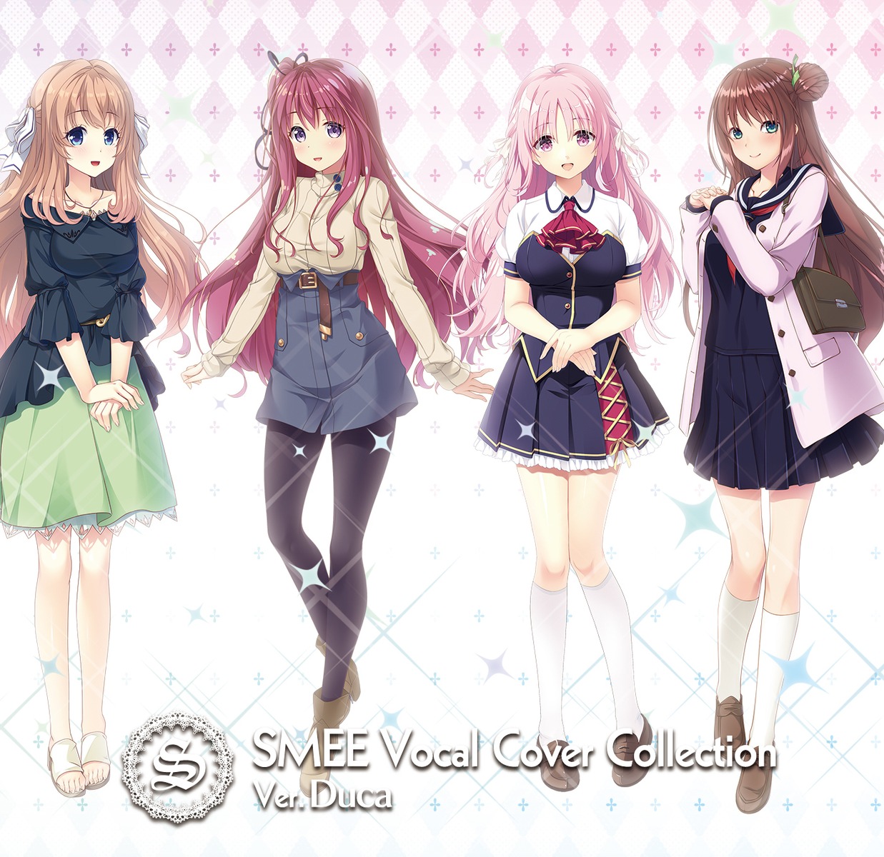 1/1_kareshi_kanojo, crossover, disc_cover, hajilove_-making_*_lovers-, harem_kingdom, hikari_(harem_kingdom), k-ko, pantyhose