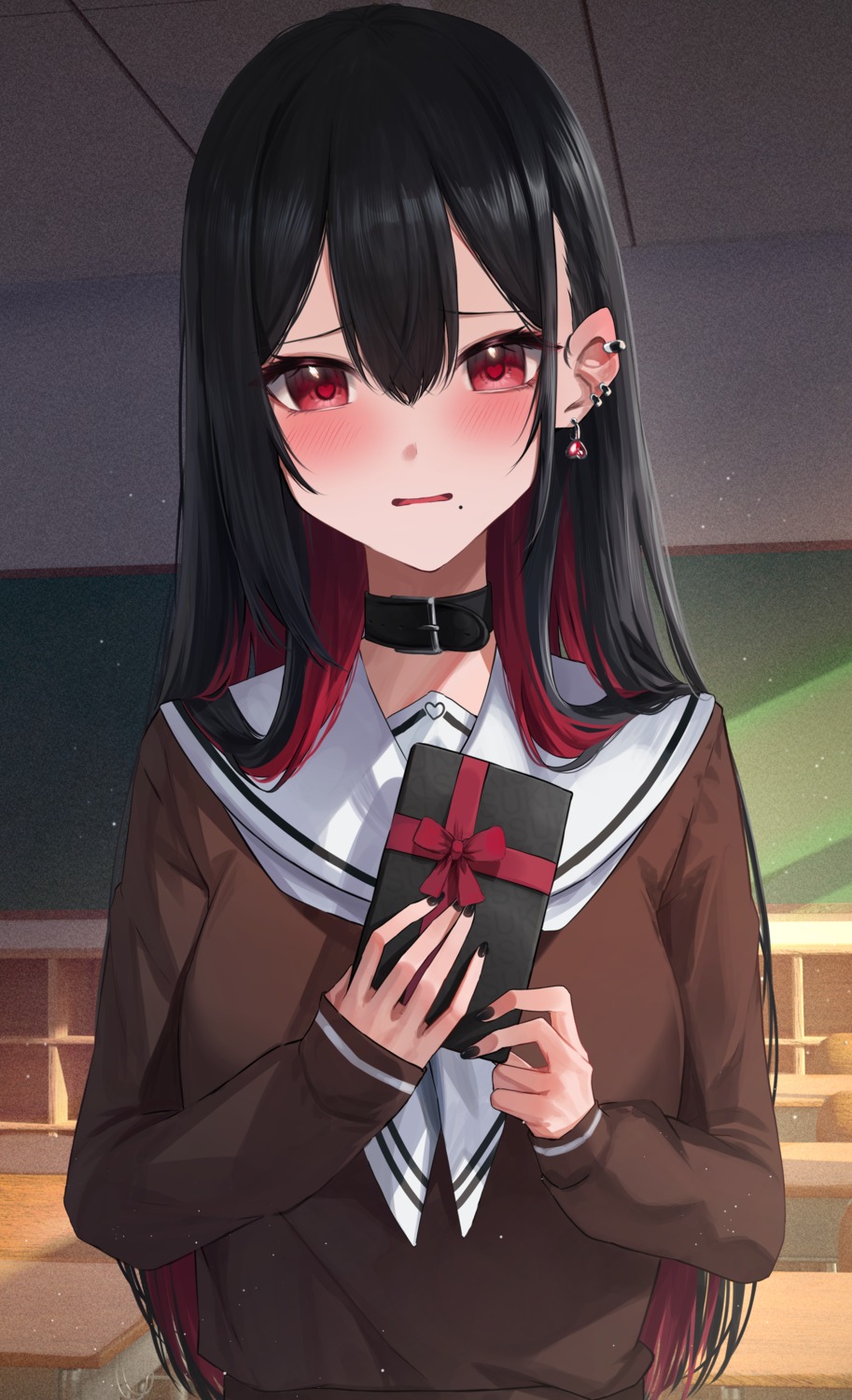 anemone_noa, seifuku, sweater, valentine