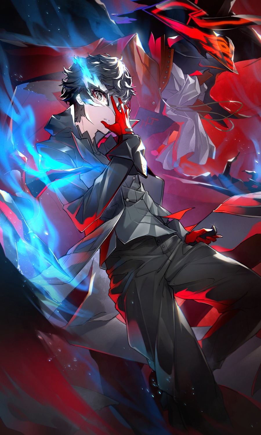 amamiya_ren, arsene_(persona_5), hatsuga_(dmaigmai), male, persona_5