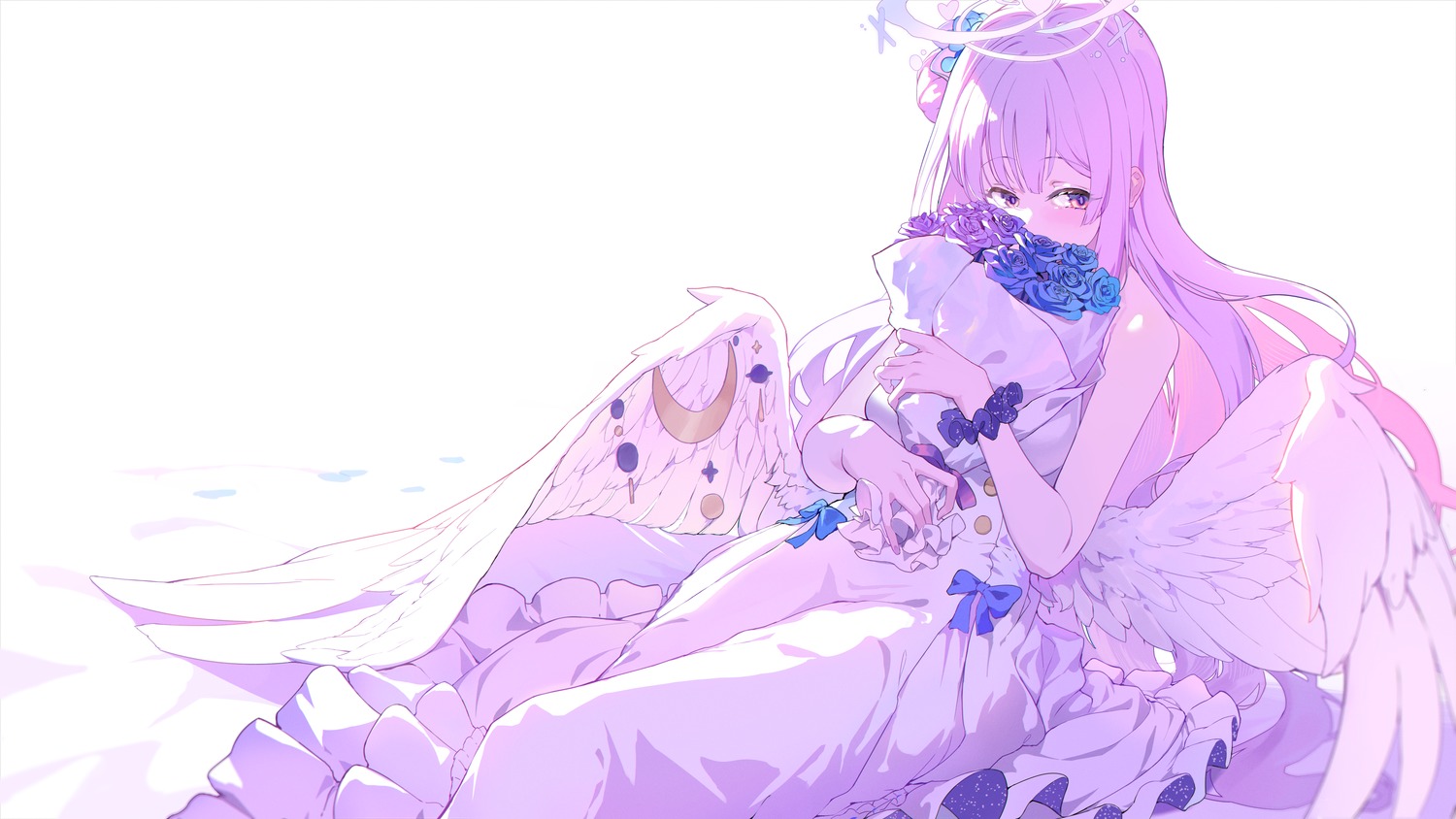 angel, blue_archive, dress, han_(ozrfour), misono_mika, wings