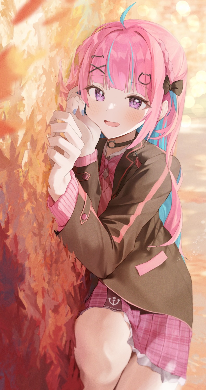 hololive, minato_aqua, nel_dcm, seifuku, sweater