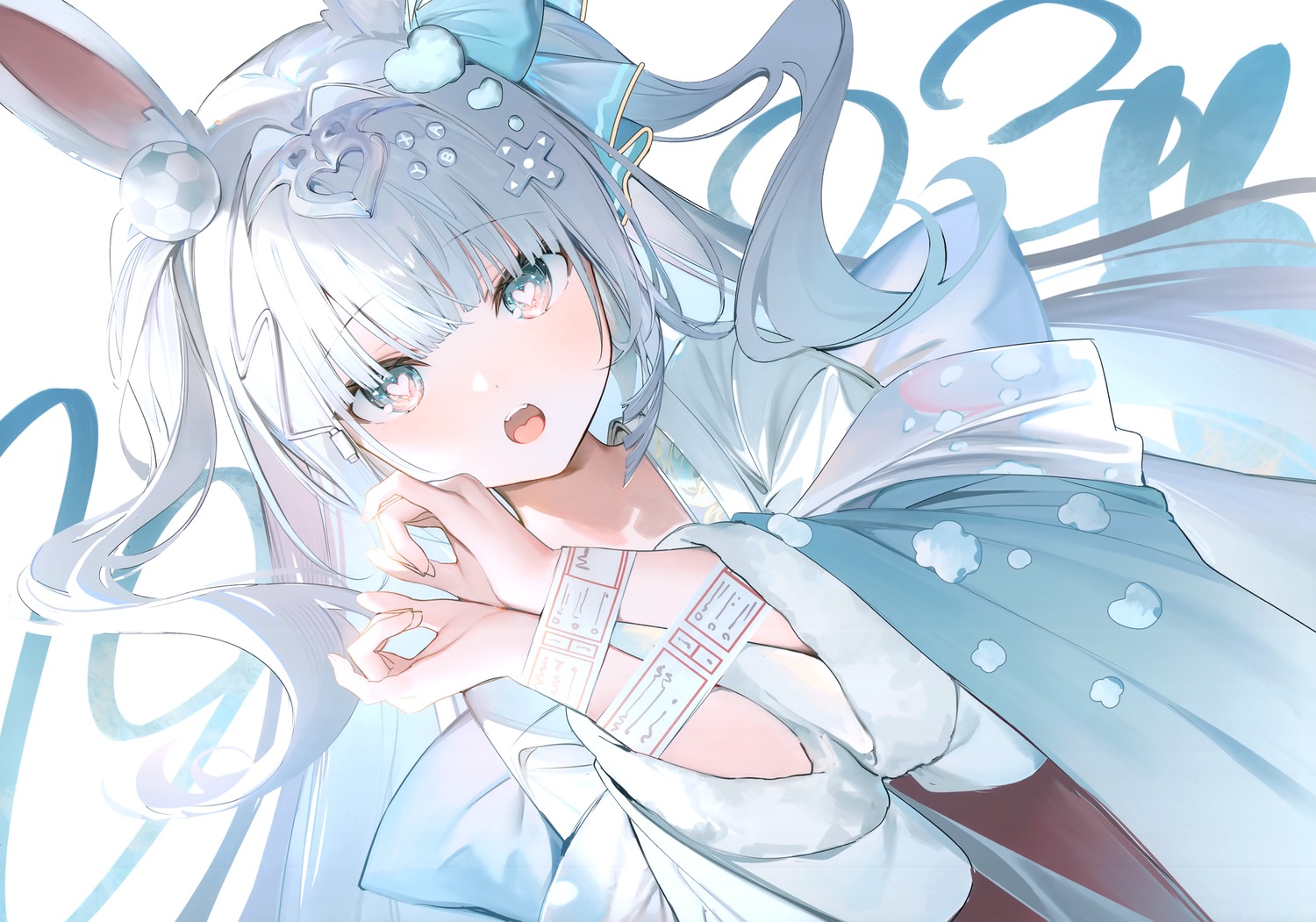 animal_ears, bondage, bunny_ears, kinniku_poyopoyo, miko, umibouzu