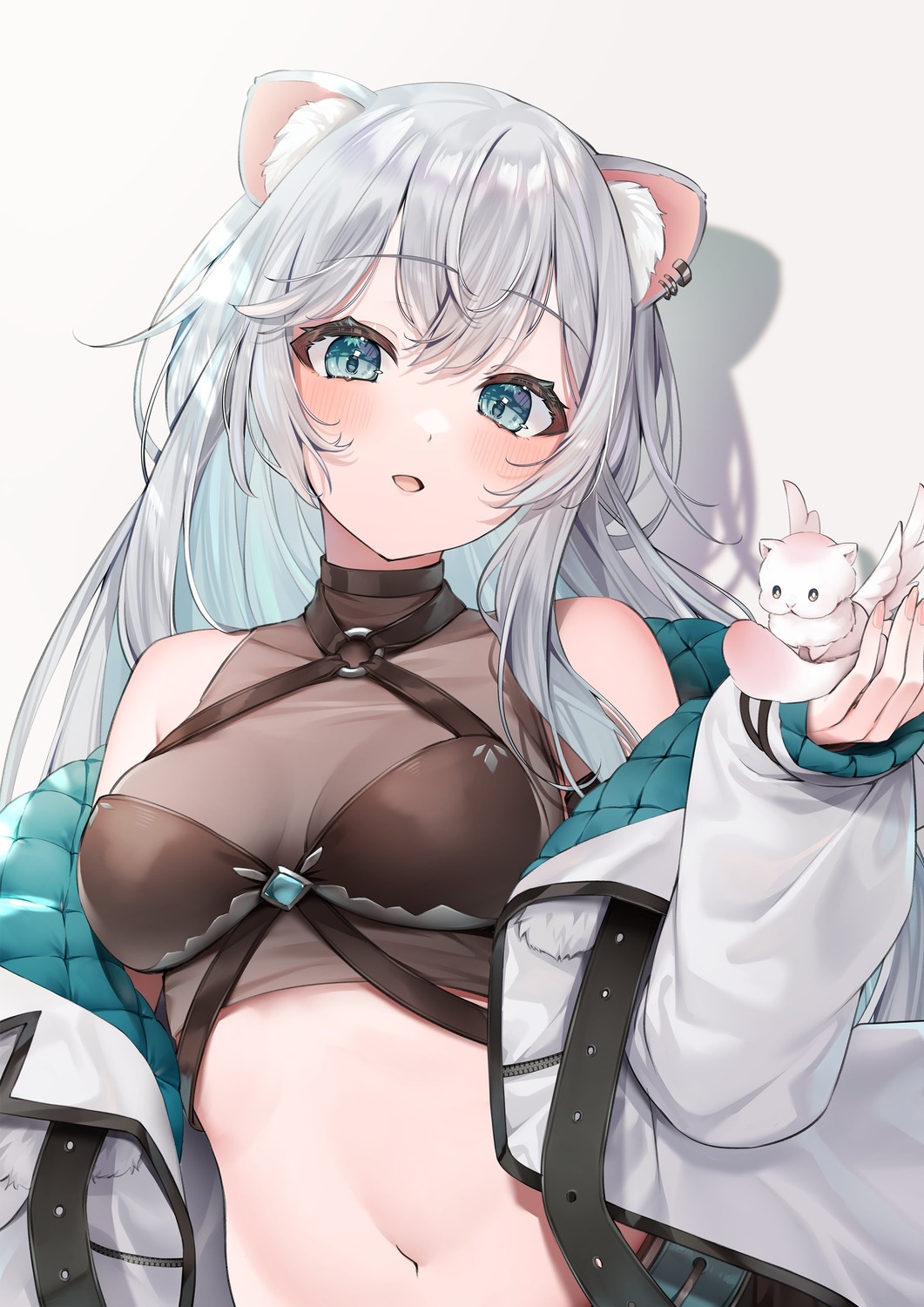 animal_ears, indie_virtual_youtuber, izumi_kei, no_bra, see_through