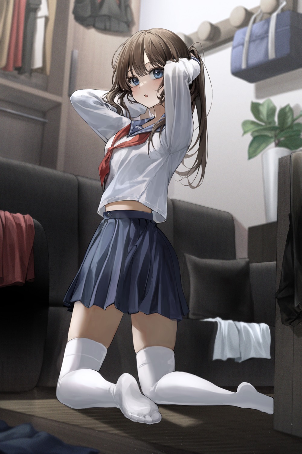 ass, duyu, seifuku, thighhighs