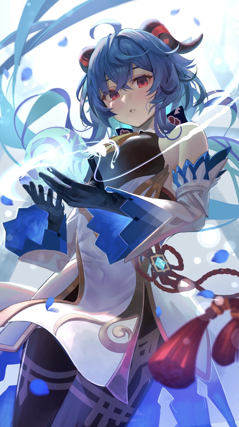 asian_clothes, bodysuit, dodota, ganyu, genshin_impact, horns