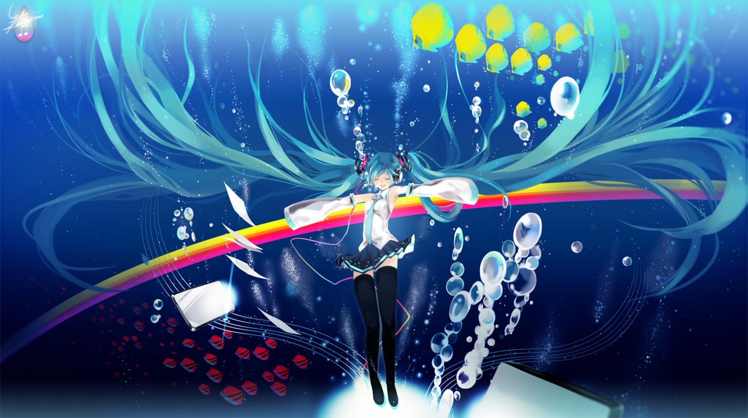 hatsune_miku, kaninn, thighhighs, vocaloid