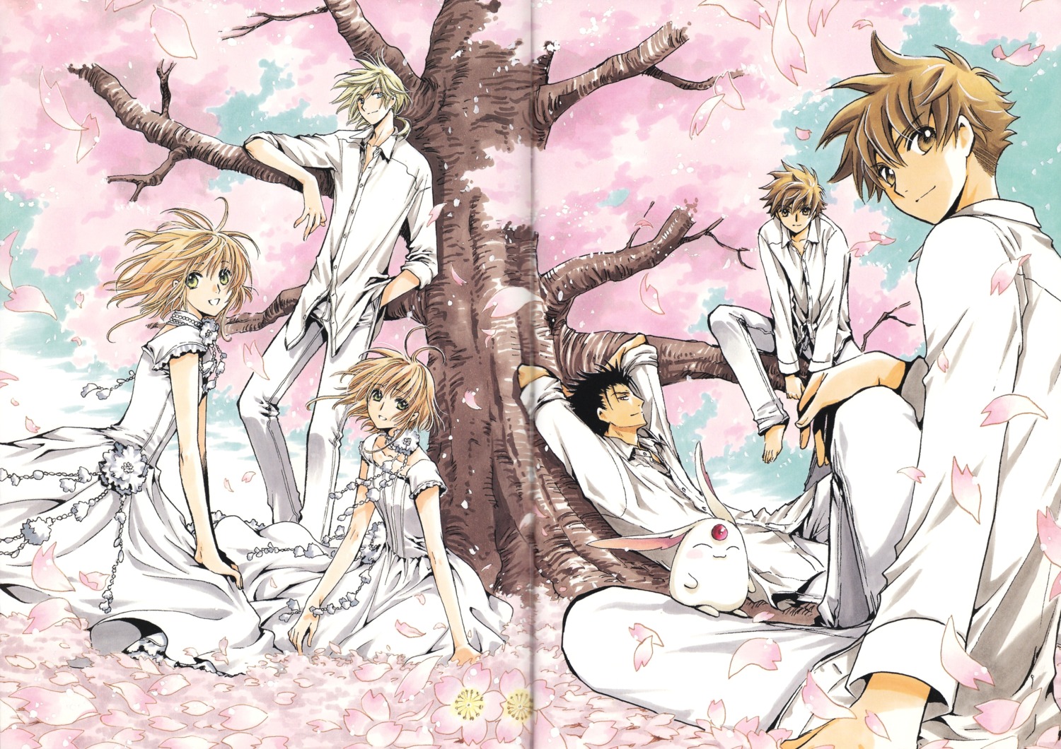 clamp, crease, fai_d._flourite, kinomoto_sakura, kurogane, li_syaoran, mokona, tsubasa_reservoir_chronicle