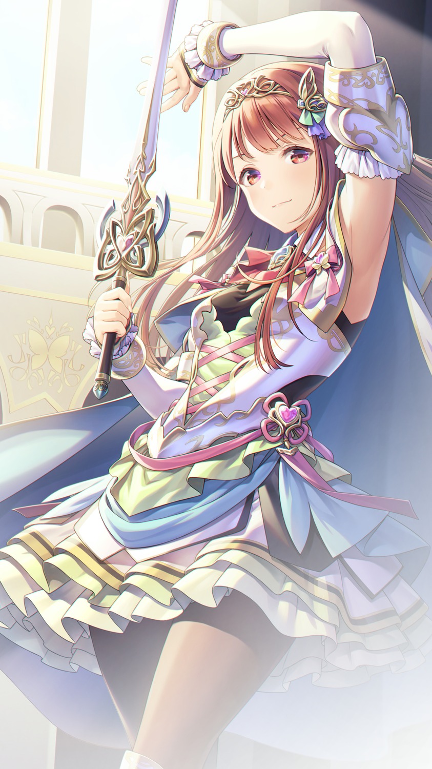 dress, nanaran, pantyhose, sword, tanaka_kotoha, the_idolm@ster, the_idolm@ster_million_live!