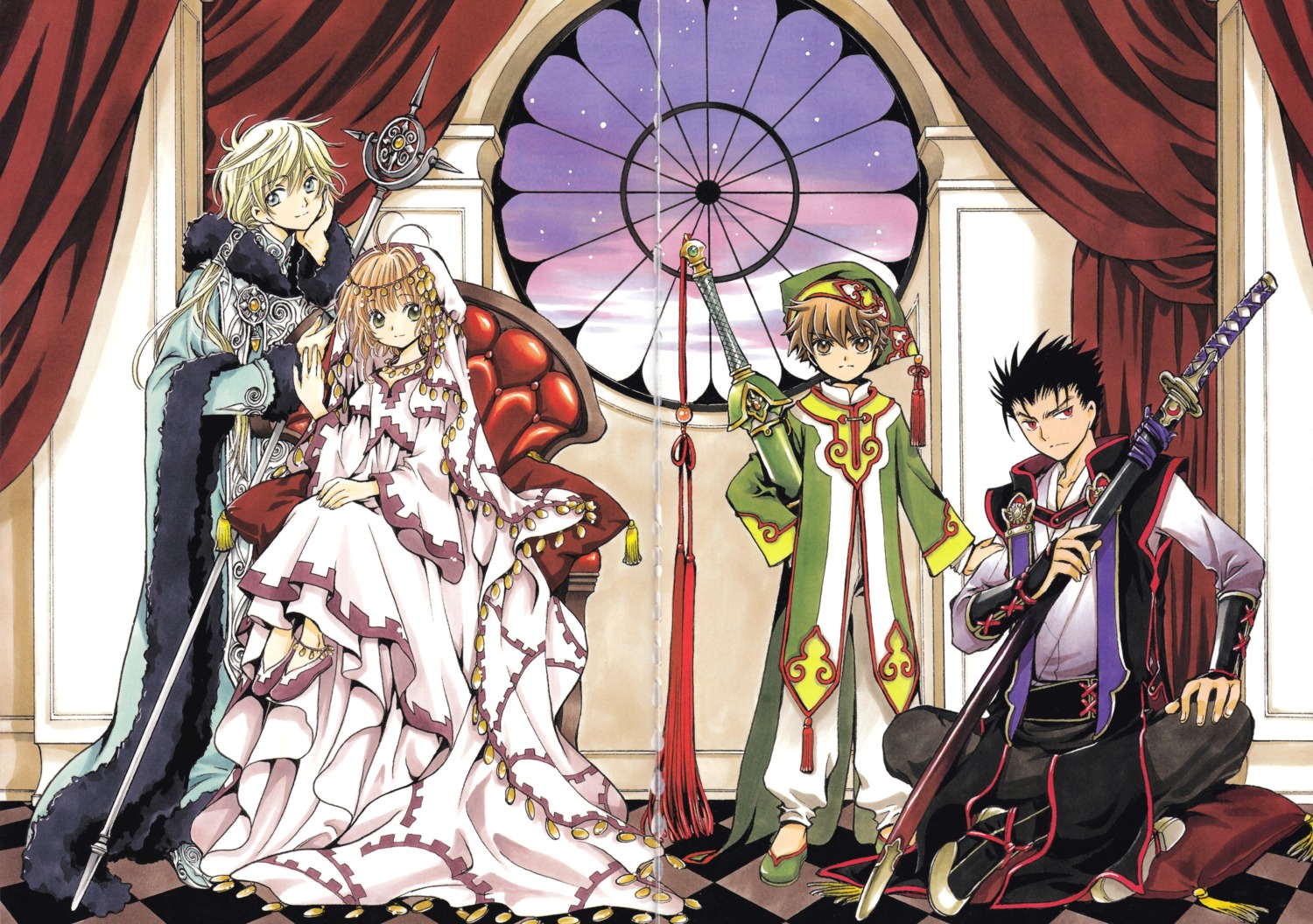 clamp, crease, fai_d._flourite, kinomoto_sakura, kurogane, li_syaoran, tsubasa_reservoir_chronicle