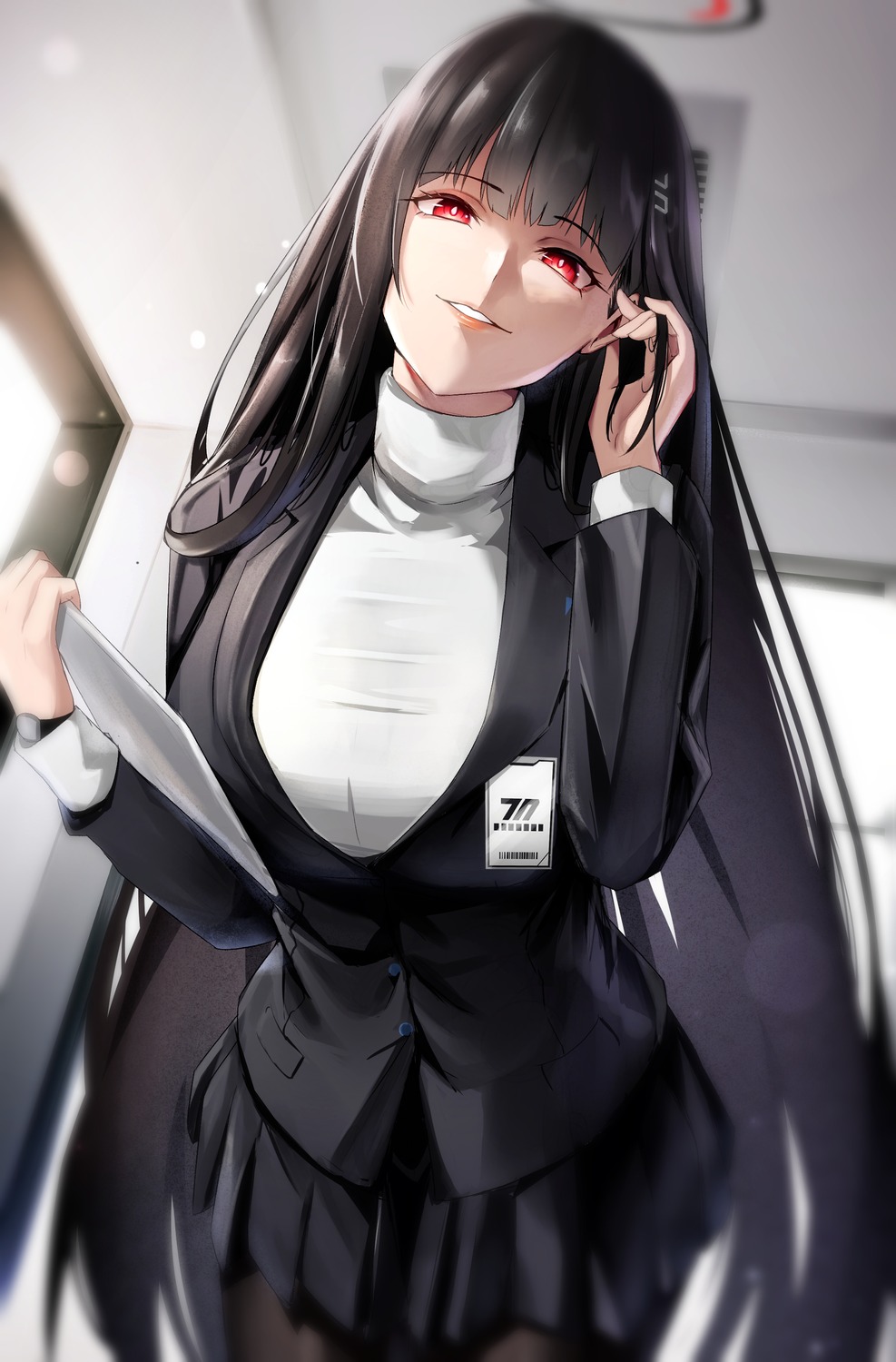 blue_archive, halo, pantyhose, sweater, tsukatsuki_rio, uniform, yoshimoto_(carpsukidayo)