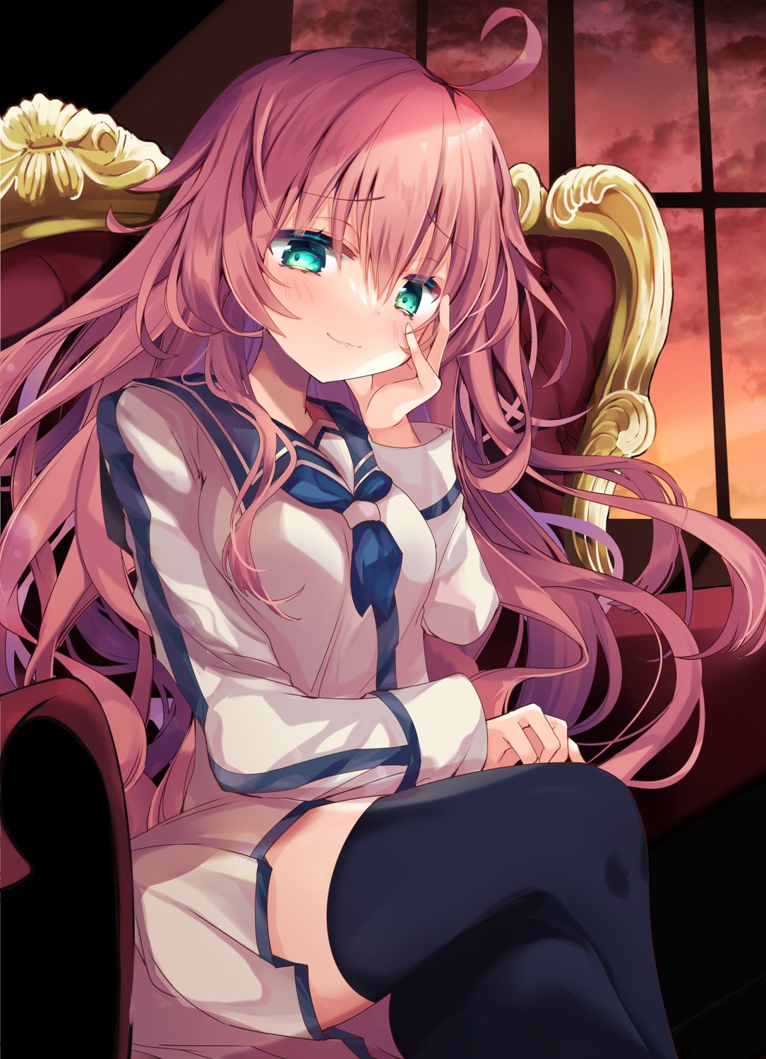 dies_irae, kasane_(sanelta), rusalka_schwagerin, seifuku, thighhighs