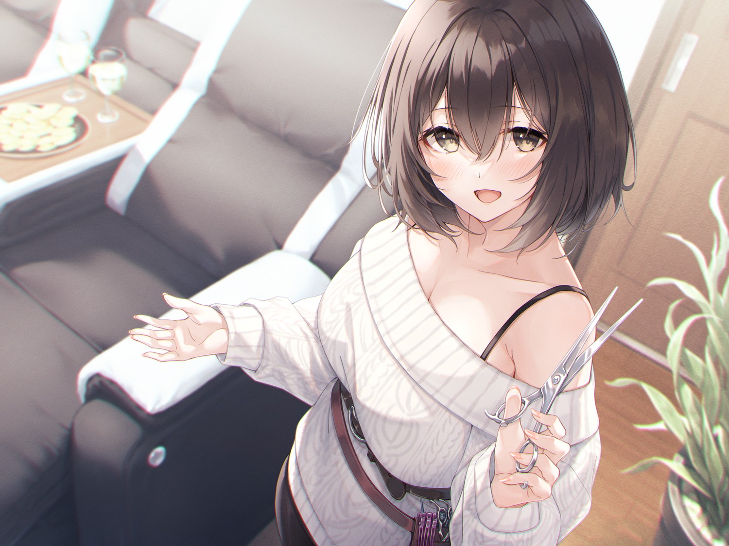 hasumi_(hasubatake39), raro, sweater, weapon