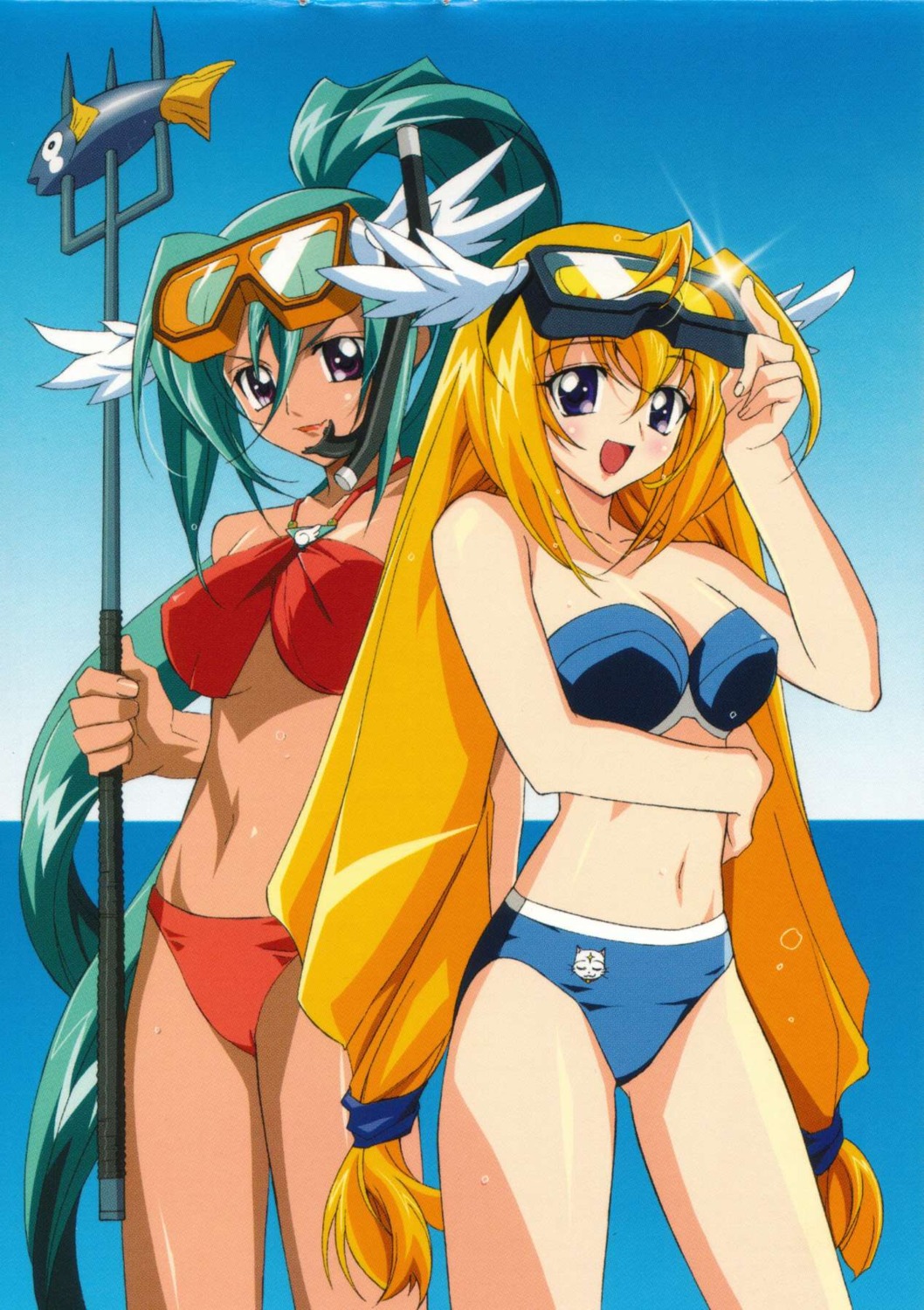 bikini, cleavage, fujii_maki, hydra, swimsuits, ufo_princess_valkyrie, valkyrie, wet