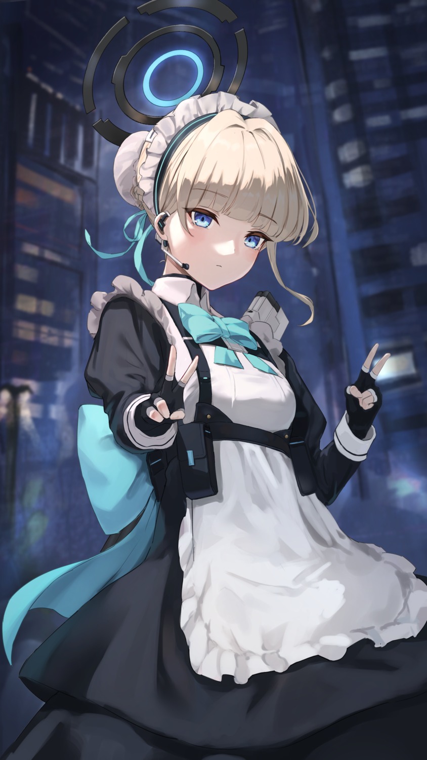 asuma_toki, blue_archive, halo, maid, tem_(tempainting1)