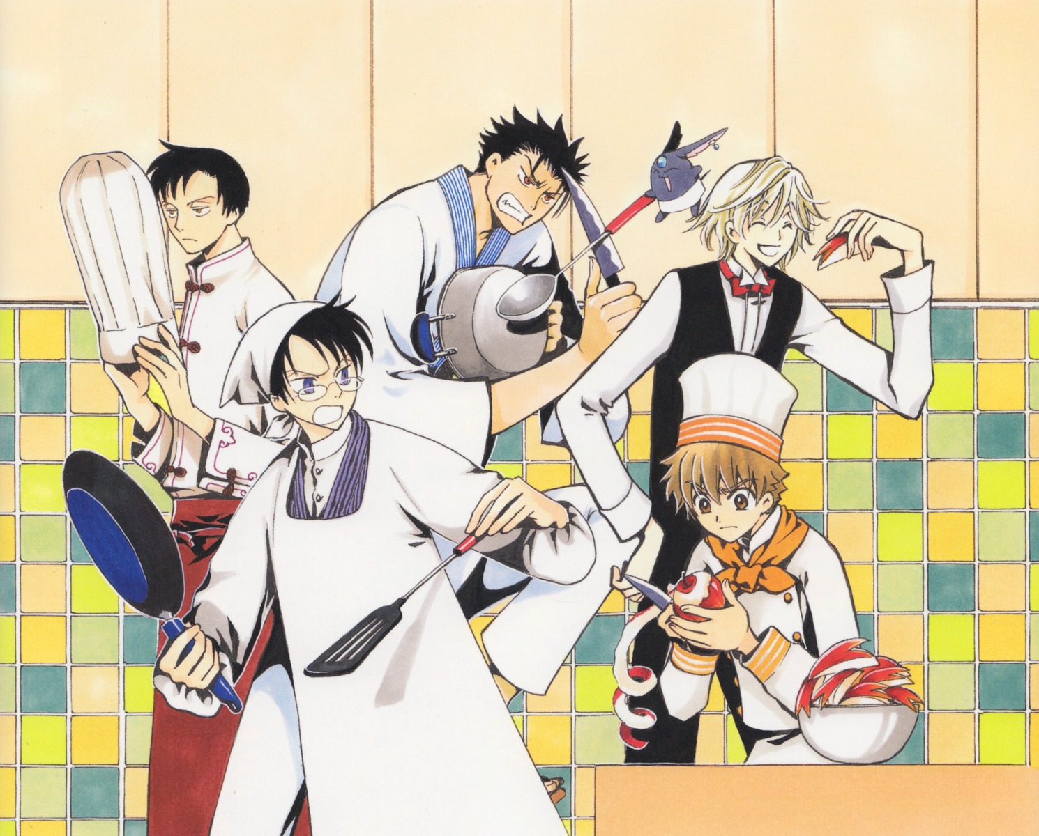 clamp, crossover, doumeki_shizuka, fai_d._flourite, kurogane, li_syaoran, mokona, tsubasa_reservoir_chronicle