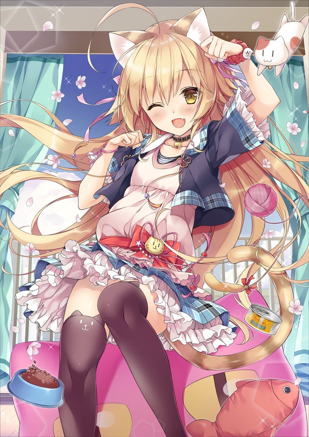 animal_ears, makulove, mii_(makulove), neko, nekomimi, pikomint, thighhighs